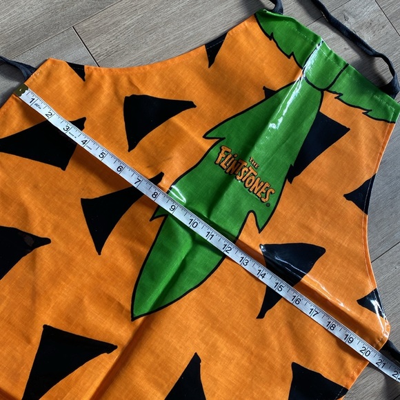 FLINTSTONES Hanna barbera 1990 plastic covers aprron cotton tie wrap - Picture 2 of 5